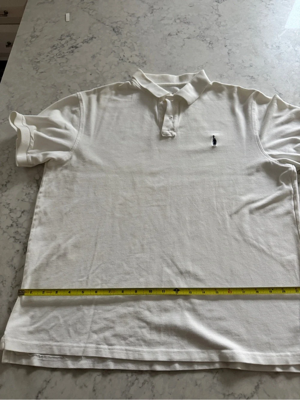 J.Crew Polo Shirt Men’s Large White Pique Cotton Embroidered Logo Y2K